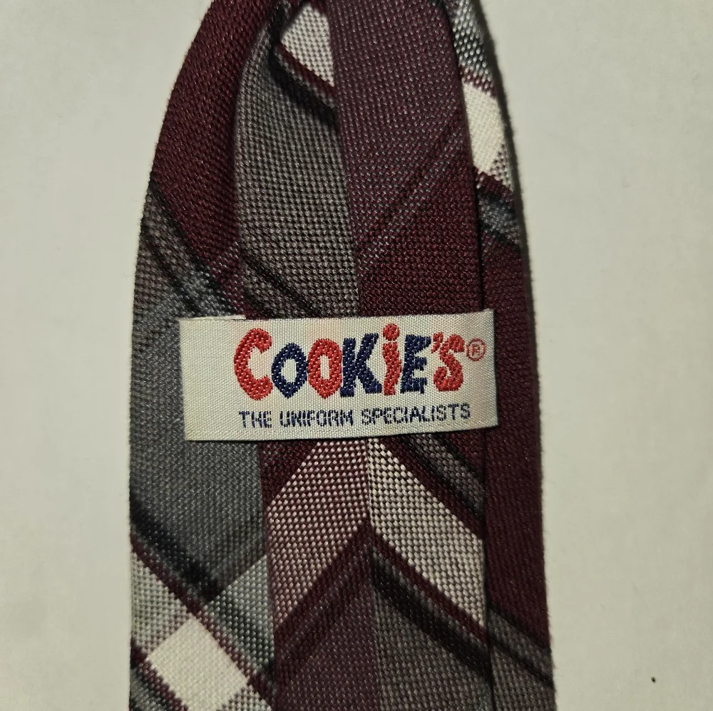 Cookie's Boy's Burgundy and Gray Plaid Pre-Tied Tie